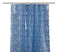 KAV Premium Fully Waterproof PEVA/Shower Curtain with Hygiene and Clean Technology - 180x180CM / 72x72in - Blue Mosaic Design for Home and Hotel Bathroom Decor (Blue Mosaic)