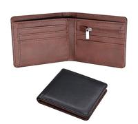 KAV PU Leather Horizontal Bifold Wallet for Men - Slim Minimalist Design, Holds 11 Cards Including 2 ID Slots, Holds Up to 15 Bills, Durable & Lightweight Everyday Front Pocket Wallet