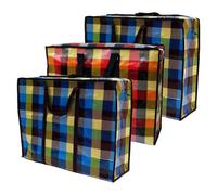 Kav Random Coloured Laundry Bags (50Cm X 35Cm) Strong Reusable Waterproof Storage Bag With Zipper And Handle (Pack Of 10)