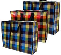 Kav Random Coloured Laundry Bags Strong Reusable Waterproof Storage Bag With Zipper And Handle (50Cm X 35Cm) (Pack Of3)