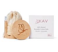 KAV Reusable Cotton Pads, Makeup Remover Reusable Pads, Face Reusable Pads, 100% Natural Reusable Cotton Pads, Durable - Sustainable