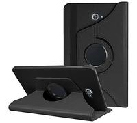 KAV Samsung Galaxy Tab A7 Lite (T-220/ T225) Smart Case Premium Leather 360 Rotating 8.7 Inch Cover with Folding Adjustable Stand 2021 Release Tablet - Black