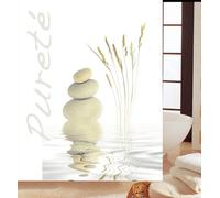 Kav Shower Curtain Bath Curtain Mould Mildew Resistant Water Repellent For Bathroom Solid White, 180X180Cm (White Cobble)