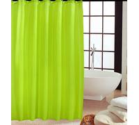 KAV Solid & Tiles Patterned Mould & Mildew Resistant Shower Curtain in Lime | Size: 180 cm width x 180 cm drop KAV Lime 180 cm width x 180 cm drop