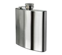 KAV Stainless Steel Hip Flask Leak Proof and Portable Pocket Hip with a Safety Hinged Screw Cap Suitable for Travel - 8oz, Silver (14.4x9.6x2.2 cm)