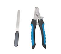 Kav Stainless Steel Pet Nail Scissors - Safe And Precise Nail Clippers With File For Grooming (16X5) Cm - Blue