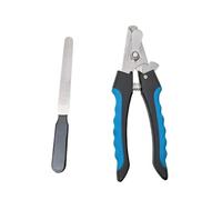 KAV Stainless Steel Pet Nail Scissors - Safe and Precise Nail Clippers with File for Grooming, Painless Trimming for Cats, Dogs, and Small Animals, (16x5) CM - Blue