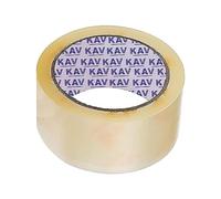 KAV Strong Adhesive Clear Packaging Tape - 48MM x 66M Rolls for Secure Box Sealing, Heavy-Duty Parcel Tape with Improved Formula, UV and Moisture Resistant, FSC Certified
