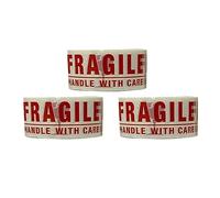 KAV Strong Adhesive Fragile Packaging Tape - 48MM x 66M Rolls for Secure Box Sealing, Heavy-Duty Parcel Tape with Improved Formula, UV and Moisture Resistant, FSC Certified