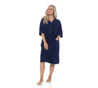 KAV Super Soft 100% Cotton Robe Womens Dresses - Towelling Shower Wrap Gown - Ladies Adjustable Towel Bathrobe for Housecoat, Nightwear, Lounge, Motherday gift, Spa Bath with Zipper and Pocket