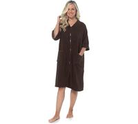 KAV Super Soft 100% Cotton Robe Womens Dresses - Towelling Shower Wrap Gown - Ladies Adjustable Towel Bathrobe for Housecoat, Nightwear, Lounge, Motherday gift, Spa Bath with Zipper and Pocket