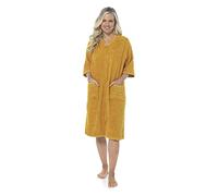 KAV Super Soft 100% Cotton Robe Womens Dresses - Towelling Shower Wrap Gown - Ladies Adjustable Towel Bathrobe for Housecoat, Nightwear, Lounge, Motherday gift, Spa Bath with Zipper and Pocket