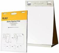 Kav Tabletop Self Stick Flipchart Paper Pad 20 Sheets For Office School Home Kitchen Notes - 70 Gr/m² Paper, 58.5 X 50Cm