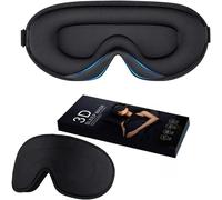KAV Ultra-Thin 3D Blackout Eye Mask for Sleeping, Skin-Friendly Contoured Sleep Mask for Women & Men, Ideal for Side Sleepers with Adjustable Strap