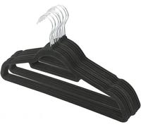 KAV Velvet Hangers for Clothes, Space-Saving Hanger for Wardrobe Storage Home in Black | Size: Large KAV Black L