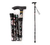KAV Walking Stick Adjustable Height- Folding and Extendable Support Cane, Ambulation Aid Durable Mobility and Walking Aid - Collapsible Support Stick and Adaptive Companion for Movement