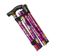 Kav Walking Stick, Easy Adjustable Height Folding Extendable Walking Cane, Lightweight And Durable Walking Stick(Purple Floral)