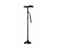 KAV Walking Stick, Easy Adjustable Height Folding Extendable Walking Cane, Lightweight Flexible and Durable Walking Aid Mobility Aid Collapsible Walking Stick (Black with LED Light)