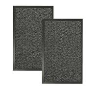 Kav Washable Door Mat Dirt Trapper Durable Non-Slip Barrier Mats Perfect Dust Absorbent Rug(40X60)Cm, (1.31X1.97)Ft Grey