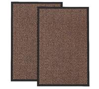 Kav Washable Door Mat Dirt Trapper Durable Non-Slip Barrier Mats Perfect Dust Absorbent Rug(40X60)Cm, (1.31X1.97)Ft Brown/black