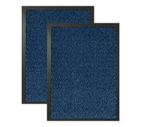 Kav Washable Door Mat Dirt Trapper Durable Non-Slip Barrier Mats Perfect Dust Absorbent Rug(40X60)Cm, (1.31X1.97)Ft Blue