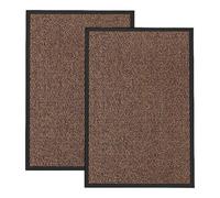 Kav Washable Door Mat Dirt Trapper Durable Non-Slip Barrier Mats Perfect Dust Absorbent Rug(40X60)Cm, (1.31X1.97)Ft Brown