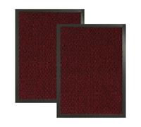 Kav Washable Door Mat Dirt Trapper Durable Non-Slip Barrier Mats Perfect Dust Absorbent Rug(40X60)Cm, (1.31X1.97)Ft Red