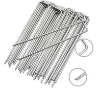 KAV Weed Mat Pins 50pcs Heavy Duty Landscape Pins U Shaped Tent Staples for Securing Membrane, Weed Control Fabric, Artificial Grass, Netting, Matting
