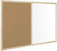 Kav White Board And Cork Board (2 In 1) With Wooden Frame Notice Boards Wall Mounted Dry Erase Office Memo School Home (400X600)