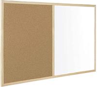 KAV - White Board and Cork Board (2 in 1) with Wooden Frame | Notice Boards Wall Mounted & Dry Erase Office Memo School Home (600 x 900)