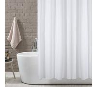 Kav White Extra Long Shower Curtain Mould And Mildew Resistant Solid White, (Width) 180 X 220 Cm (Length) Bath Curtain Liner