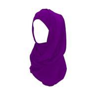 KAV Women Plain Elegant Chiffon Head Scarf Hijab - Silk Changer and Color Turban Light Large Maxi Hair Wrap Cover for Girls - Shawl Head Piece (Purple)