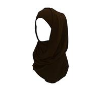 KAV Women Plain Elegant Chiffon Head Scarf Hijab - Silk Changer and Color Turban Light Large Maxi Hair Wrap Cover for Girls - Shawl Head Piece (Dark Brown)