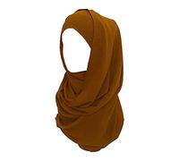 KAV Women Plain Elegant Chiffon Head Scarf Hijab - Silk Changer and Color Turban Light Large Maxi Hair Wrap Cover for Girls - Shawl Head Piece (Light Brown)