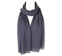 KAV Women Plain Elegant Chiffon Head Scarf Hijab - Silk Changer and Color Turban Light Large Maxi Hair Wrap Cover for Girls - Shawl Head Piece (Grey)