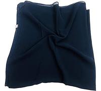 KAV Women Plain Elegant Chiffon Head Scarf Hijab - Silk Changer and Color Turban Light Large Maxi Hair Wrap Cover for Girls - Shawl Head Piece (Navy Blue)