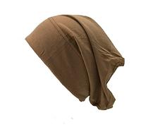 KAV Women Under Headscarf Elastic Sweat Absorbent Cotton Inner Hijab Tube Bonnet Hair Wrap Cover Head Band Cap for Girls - Mocha