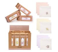 KAV Women's 10.5x10.5 CM 3pk Hankies - 65% Cotton, 35% Polyester - Soft & Durable Handkerchiefs for Women, Mother, Wife, & Friends - Ideal for KAV Multicolor 10.5x10.5 CM