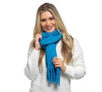KAV Women's Scarf for Women - Stylish Scarves w/ Tassels, Perfect Winter Scarf for Women, Elegant Scarves for Women, Versatile Scarf for All Seasons KAV Blue One Size