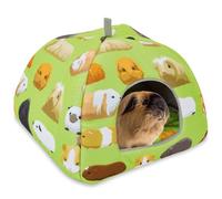 Kavee Fleece Hide House - Cozy Guinea Pig Hideout with Removable Pee Pad - Machine Washable Guinea Pig Bedding - Safe Resting Space for Small Pets - Hideaway for Pet - Piggy Mania
