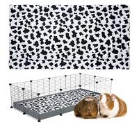 Kavee Fleece Liner - Thick Plush Bedding for Guinea Pig Cages & Rabbit Cage - Machine Washable, Odor-Resistant, Soft Comfort Layer - Safe Alternative to Traditional Pet Bedding - Cow 150x78cm