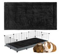 Kavee Fleece Liner - Thick Plush Bedding for Guinea Pig Cages & Rabbit Cage - Machine Washable, Odor-Resistant, Soft Comfort Layer - Safe Alternative to Traditional Pet Bedding - Black 150x78cm