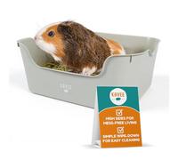 Kavee Super Pooper Litter Tray for Guinea Pigs - High-Side Litter Box with Front Entry - Great for Guinea Pig Cages - Contain Mess from Hay & Droppings for Easy Cleaning