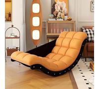 Kaverno Oversized Rocking Chair with PU Cushion, Nursery Rocking Chairs with High Back, Rocker Recliner Chair, Nursing Chair for Breastfeeding, Removable for Bedroom, Living Room(Orange)