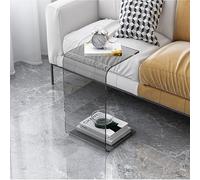 Kaverno U Shape Acrylic End Table, C Shaped Sofa Side Table, Couch Side Tables Modern Design, Industrial End Table Sofa Side Table, C Table, Nightstand, Multipurpose Acrylic Side(Gray,30 * 30 * 60cm)