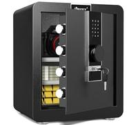 Kavey 50L Safe Box with LCD Touch Screen & LED Light, Home Safe with Dual Alarm & Mute Function for Documents and Valuables