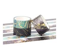 KAVI' S Gold Veins Washi Tape Gorgeous Foil Masking Tape Set Decorative for Arts, DIY Crafts, Journal Supplies, Planners, Scrapbook, Card/Gift Wrapping (Gilding Flows)
