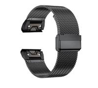 KAVJU 1.0 Mesh Stainless Steel Band for Garmin Smart Watch Replacement Strap 20mm 22mm 26mm Metal Wristband Bracelet Belt Accessories Watchbands(Black,26mm)