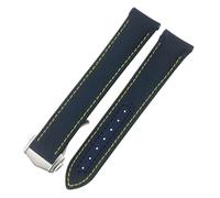 KAVJU 20mm 21mm Deployment Buckle High Density Nylon Fabric Watchband for Omega AQUA TERRA 150 Seamaster 007 Moonwatch 19mm Blue Strap(Blue yellow,19mm)