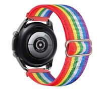KAVJU 20mm 22mm Nylon Strap For Samsung Watch 5 40 44mm Pro 45mm Classic 42 46mm Adjustable Elastic Bracelet For Huawei GTR GT 2E 3/4/5 PRO Watchbands(Rainbow,22mm)